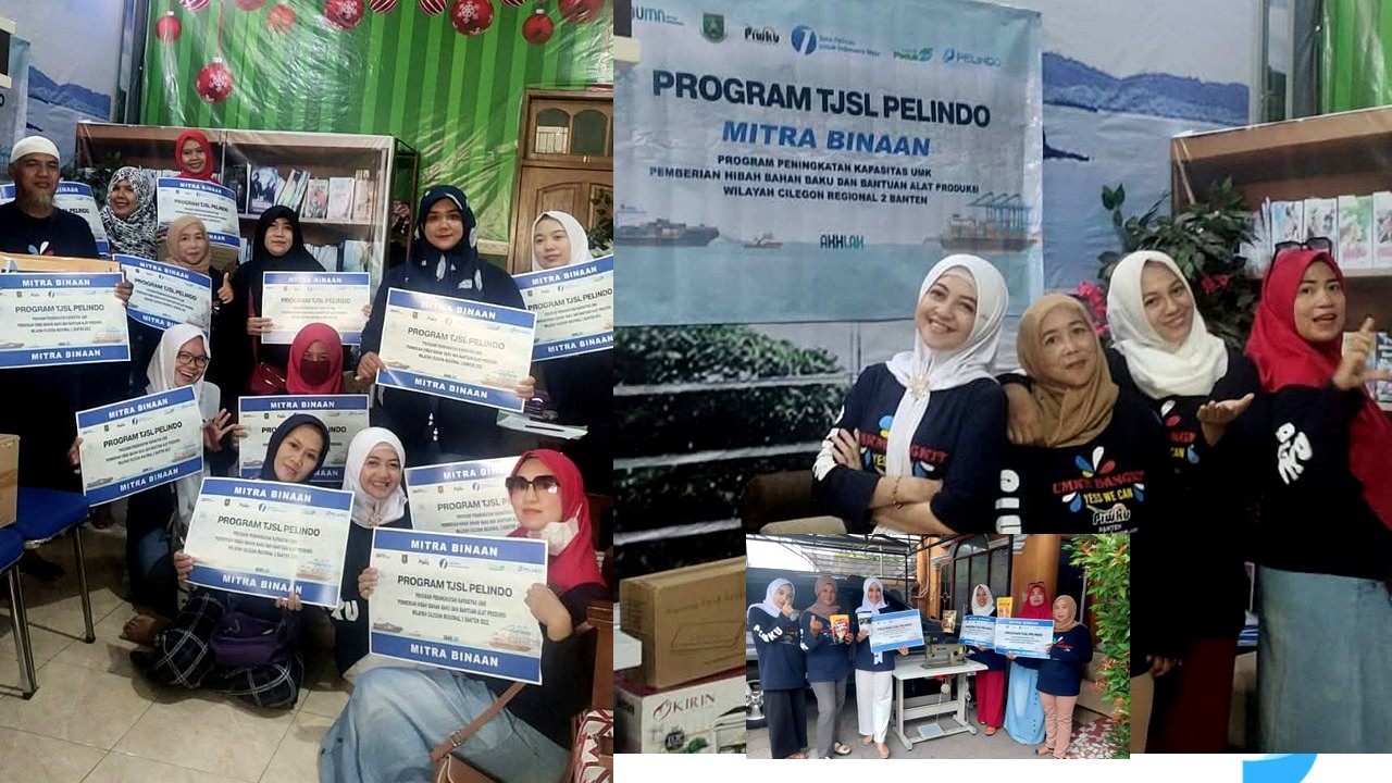 Penyerahan Bantuan alat produksi Hibah Tahap II PT Pelindo Banten di Kantor PIWKU Inkubator Bisnis