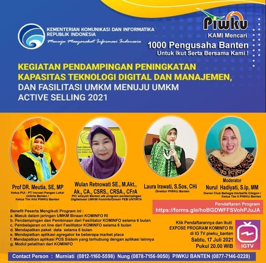 Pendampingan Peningkatan Kapasitas Teknologi Digital & Manajemen, Dan Fasilitasi UMKM Menuju UMKM Active Selling